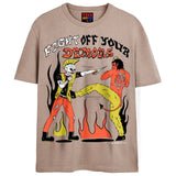 FIGHT YOUR DEMONS T-Shirts DTG Small Tan 