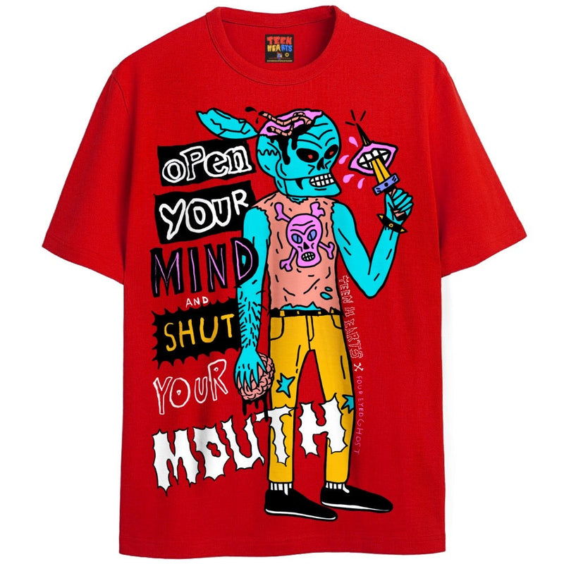 SHUT YOUR MOUTH T-Shirts DTG Small Red 