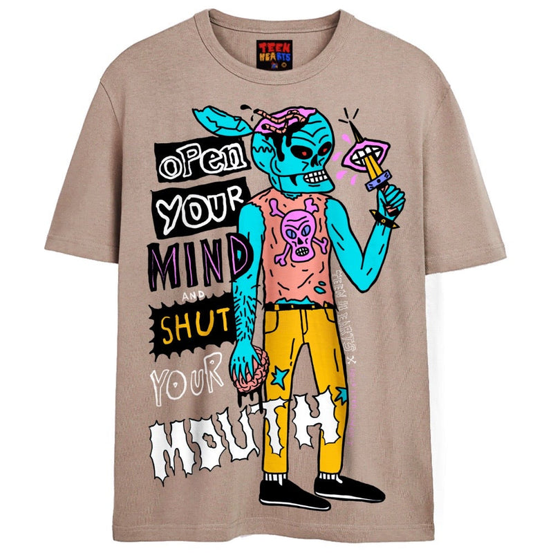 SHUT YOUR MOUTH T-Shirts DTG Small Tan 