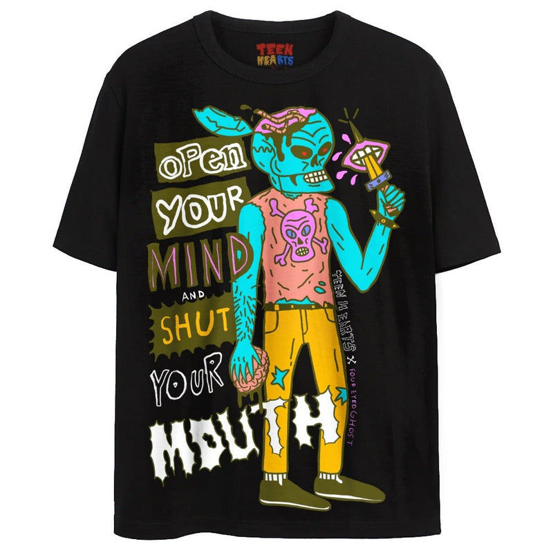 SHUT YOUR MOUTH T-Shirts DTG Small Black 