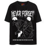 NEVER FORGET T-Shirts DTG Small BLACK 