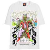 CORRUPT SOCIETY T-Shirts DTG Small White 