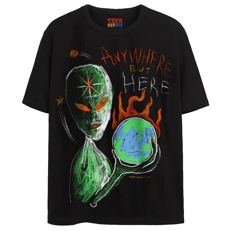 ANYWHERE BUT HERE T-Shirts DTG Small Black 