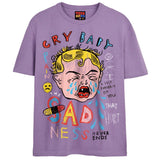 CRY BABY T-Shirts DTG Small Lavender 