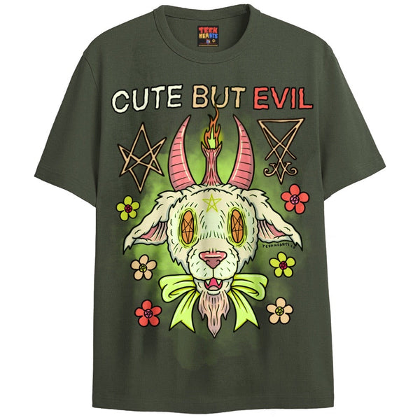 CUTE BUT EVIL T-Shirts DTG Small Green 