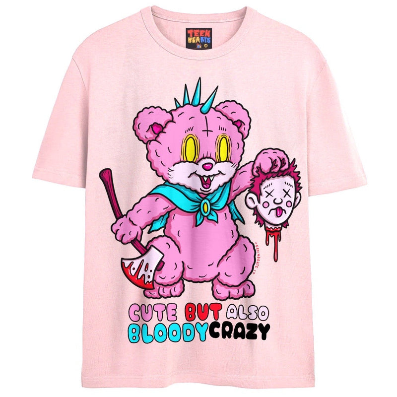BLOODY CRAZY T-Shirts DTG Small Pink 
