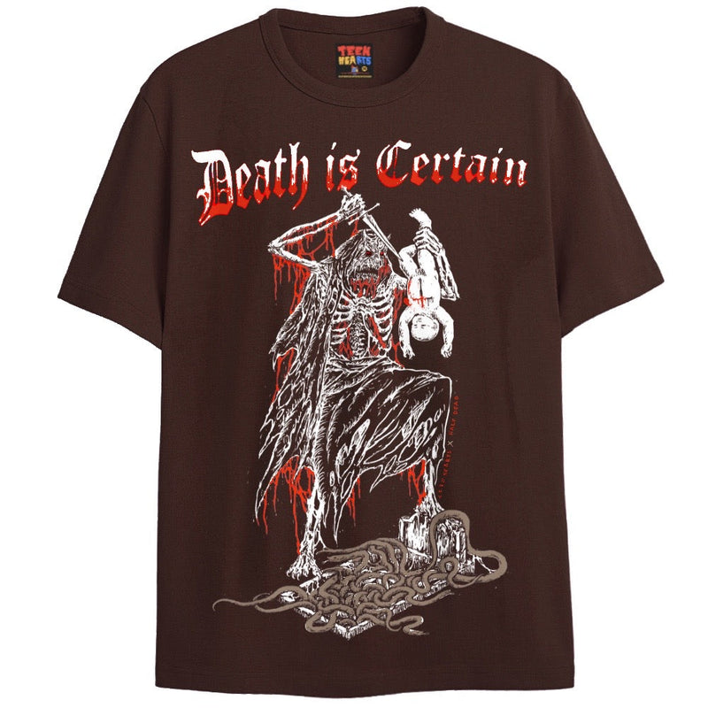 DEATH IS CERTAIN T-Shirts DTG Small Brown 