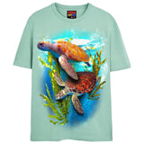 SEA TURTLES T-Shirts DTG Small Blue 