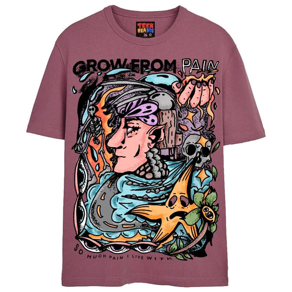 GROW FROM PAIN T-Shirts DTG Small Pink 