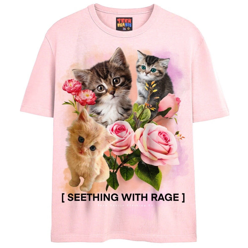 RAGE KITTENS T-Shirts DTG Small Pink 