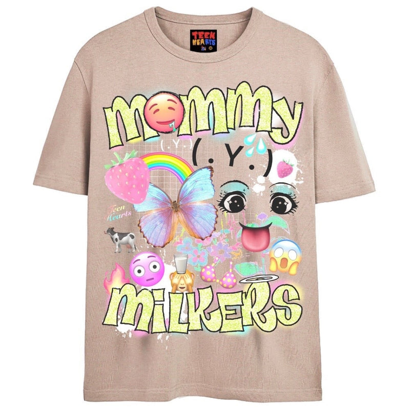MOMMY MILKERS T-Shirts DTG Small Tan 