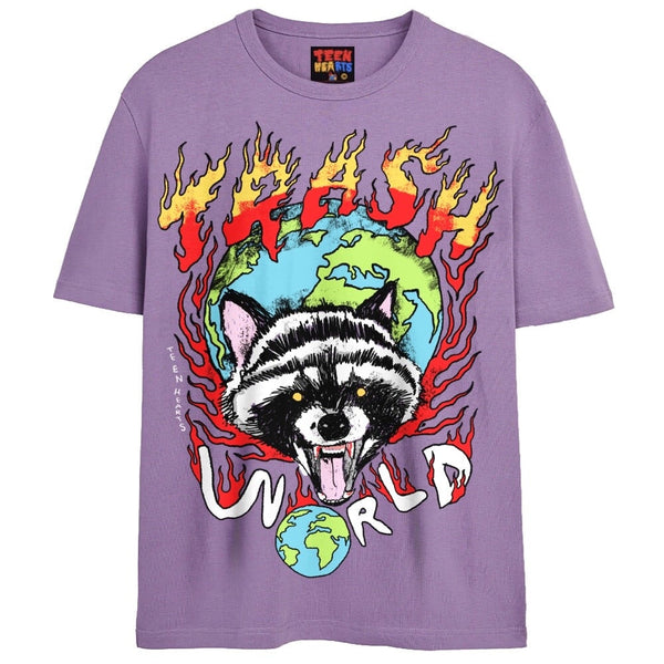 TRASH RACCOON T-Shirts DTG Small LAVNENDER 