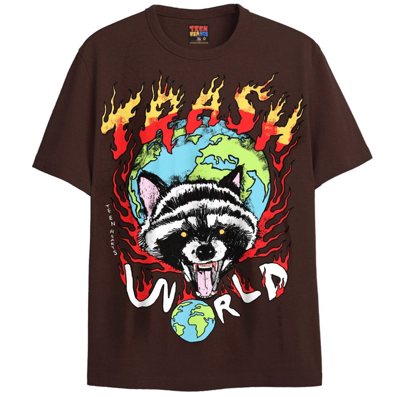 TRASH RACCOON T-Shirts DTG Small BROWN 