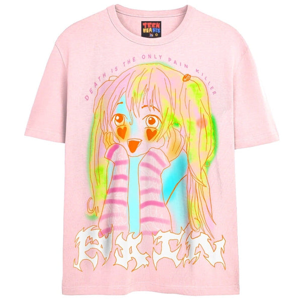 ANIME GIRL T-Shirts DTG Small PINK 