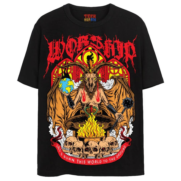 WORSHIP T-Shirts DTG Small Black 