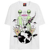 ALIEN INVASION T-Shirts DTG Small White 