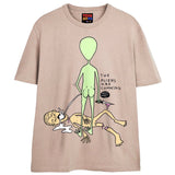 ALIENS VS. HUMANS T-Shirts DTG Small Tan 