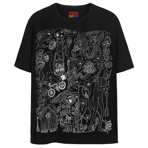 COLORING BOOK TEE 2 T-Shirts DTG Small BLACK