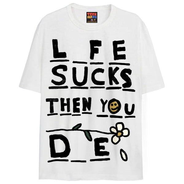 LIFE SUCKS T-Shirts DTG Small White 