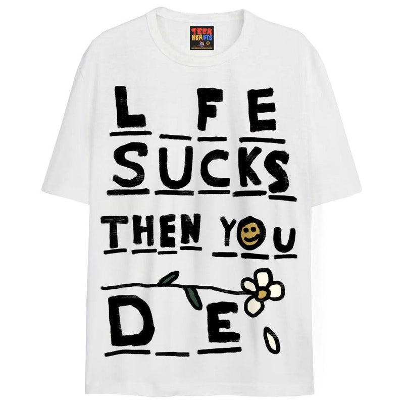 LIFE SUCKS T-Shirts DTG Small White 