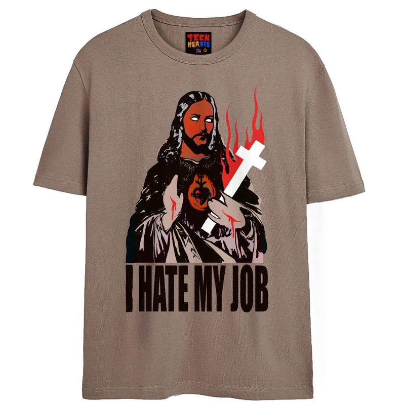 I HATE MY JOB T-Shirts DTG Small Tan 