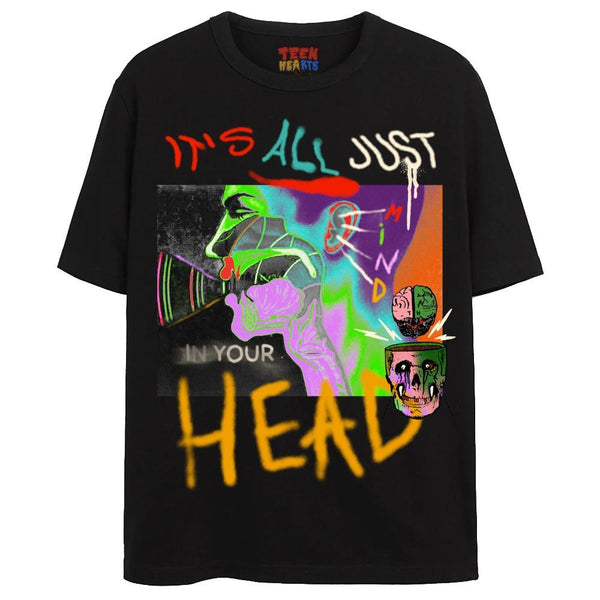 IN YOUR HEAD T-Shirts DTG Small BLACK 