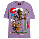 OPEN YOUR MIND T-Shirts DTG Small LAVENDER 