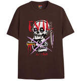 SKULL STACK T-Shirts DTG Small BROWN 