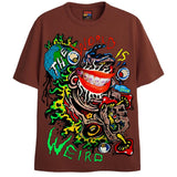 WEIRD WORLD T-Shirts DTG Small BROWN 