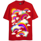 HAZY RAINBOW T-Shirts DTG Small RED 