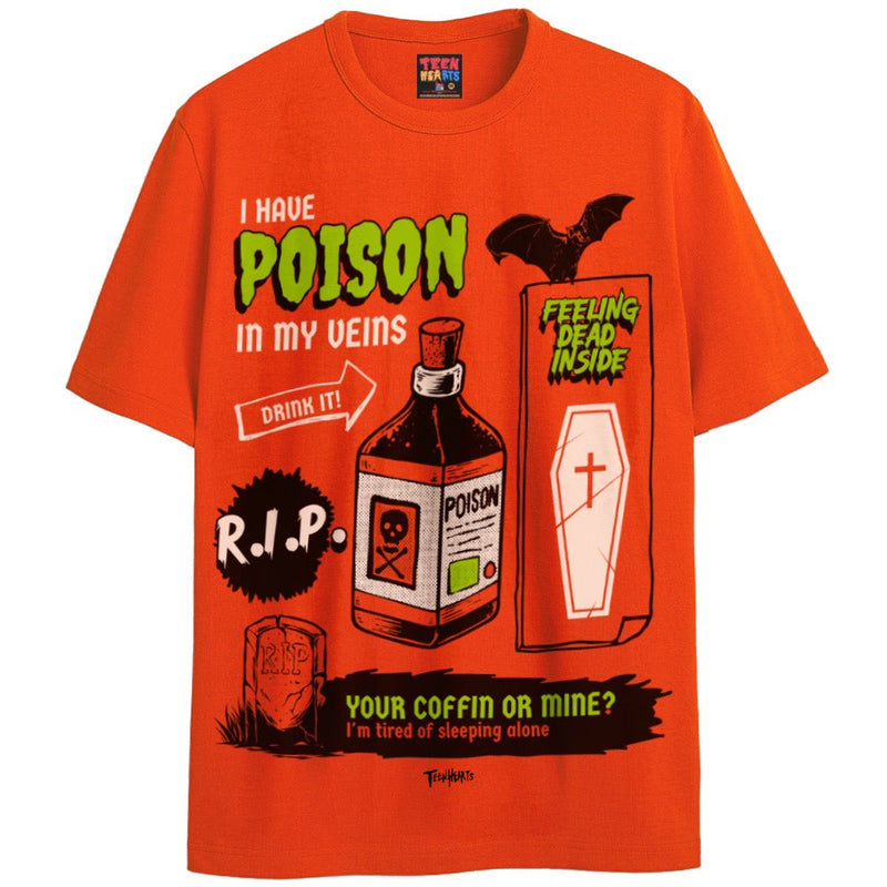 POISON T-Shirts DTG Small Orange 