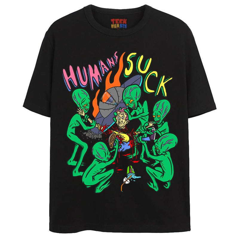 HUMANS SUCK T-Shirts DTG Small BLACK 