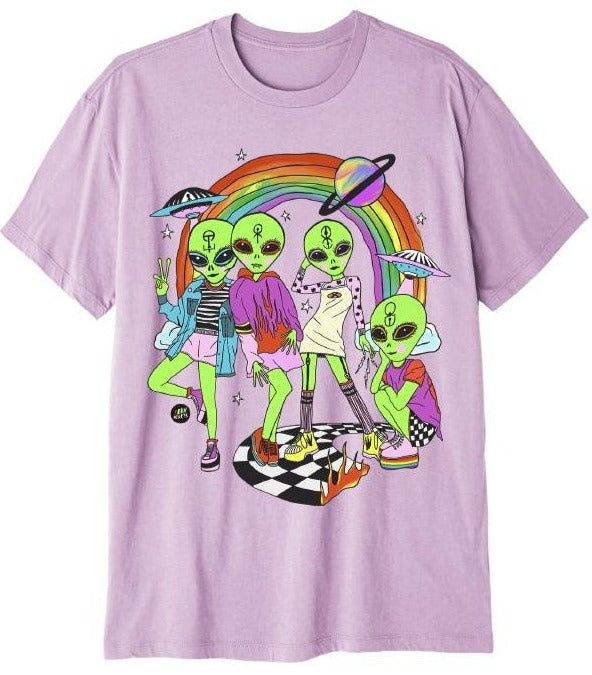 SPACE BABES T-Shirts DTG Small LAVENDER 
