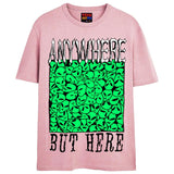 ANYWHERE BUT HERE T-Shirts DTG Small PINK 