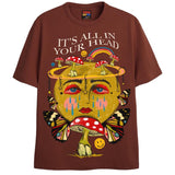 ALL IN YOUR HEAD T-Shirts DTG Small Brown 