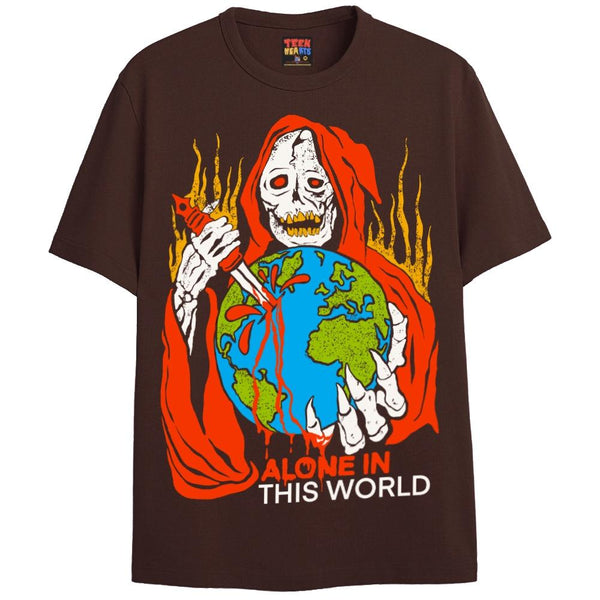 ALONE FOREVER T-Shirts DTG Small Brown 
