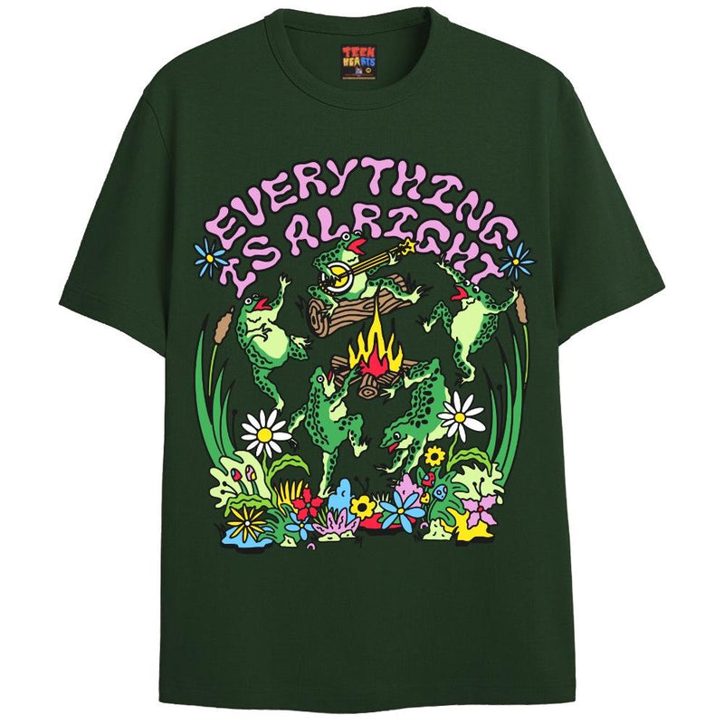 ALRIGHT FROGS T-Shirts DTG Small Green 