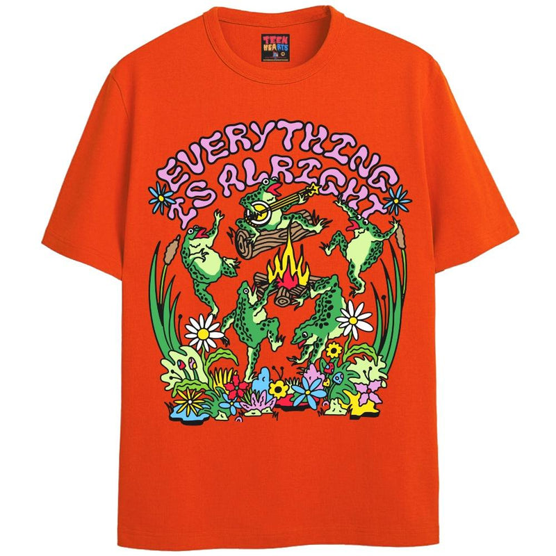 ALRIGHT FROGS T-Shirts DTG Small Orange 