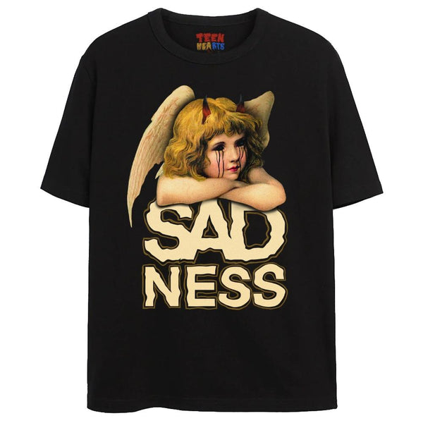 SADNESS T-Shirts DTG Small Black 