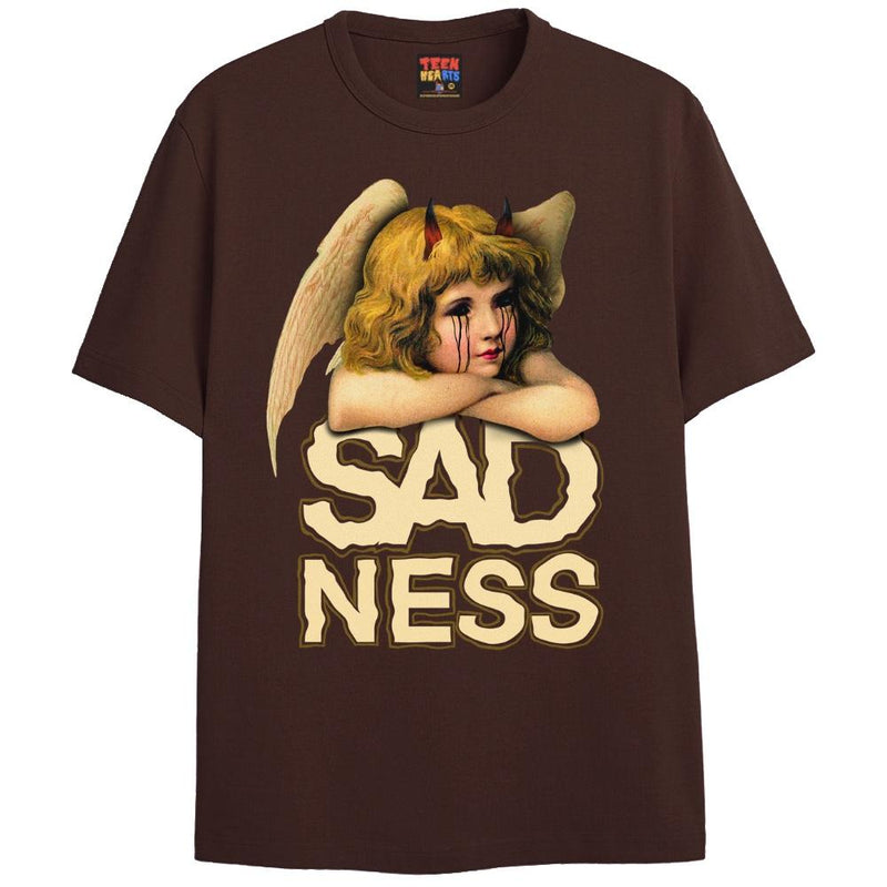 SADNESS T-Shirts DTG Small Brown 