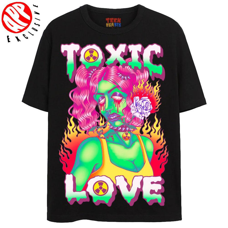 TOXIC LOVE T-Shirts DTG Small BLACK 