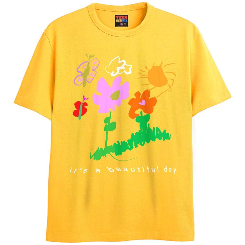 BEAUTIFUL DAY T-Shirts DTG Small Yellow 