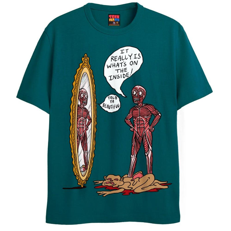 BEAUTY INSIDE T-Shirts DTG Small Blue 