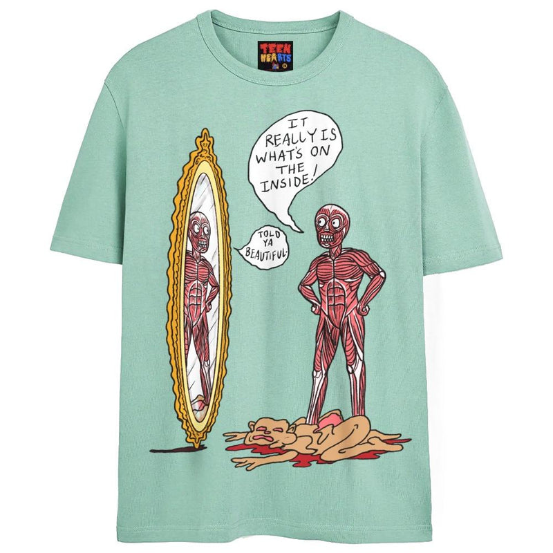 BEAUTY INSIDE T-Shirts DTG Small Light Blue 