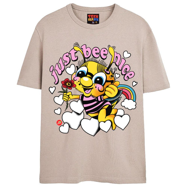 JUST BEE NICE T-Shirts DTG Small PUTTY 