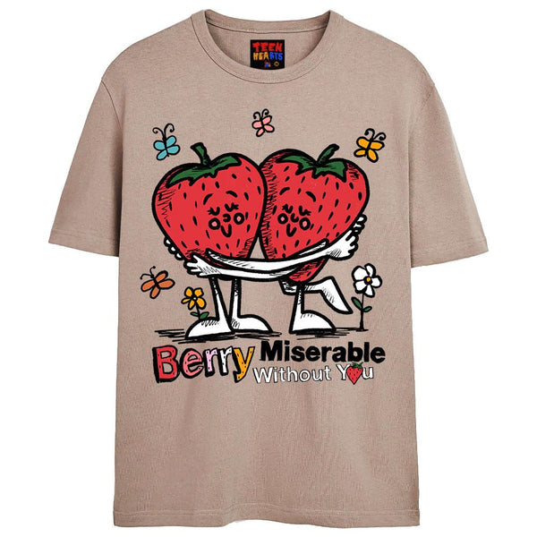 BERRY MISERABLE T-Shirts DTG Small TAN 