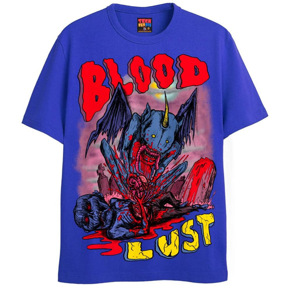BLOOD LUST T-Shirts DTG Small Blue 