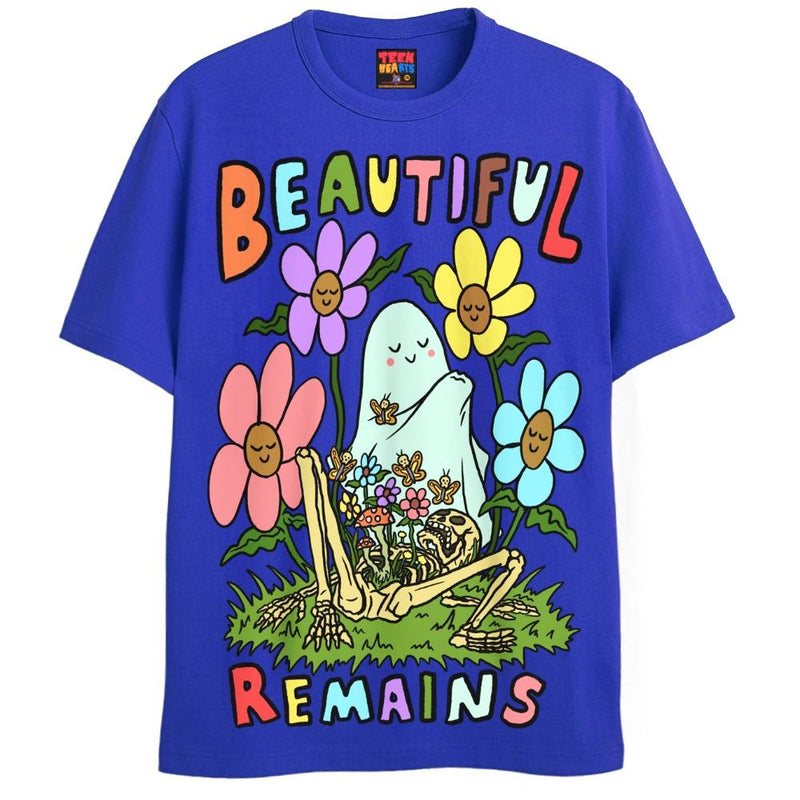 BEAUTIFUL REMAINS T-Shirts DTG Small Blue 
