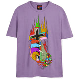BURNING CROSS T-Shirts DTG Small Lavender 