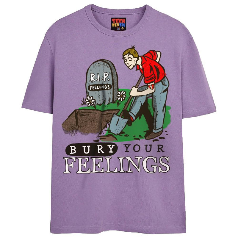 BURY YOUR FEELINGS T-Shirts DTG Small LAVENDER 